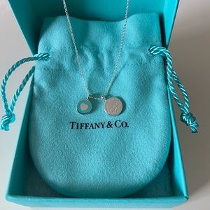 Sterling silver round blue heart return to Tiffany necklace with 16’-18’ chain